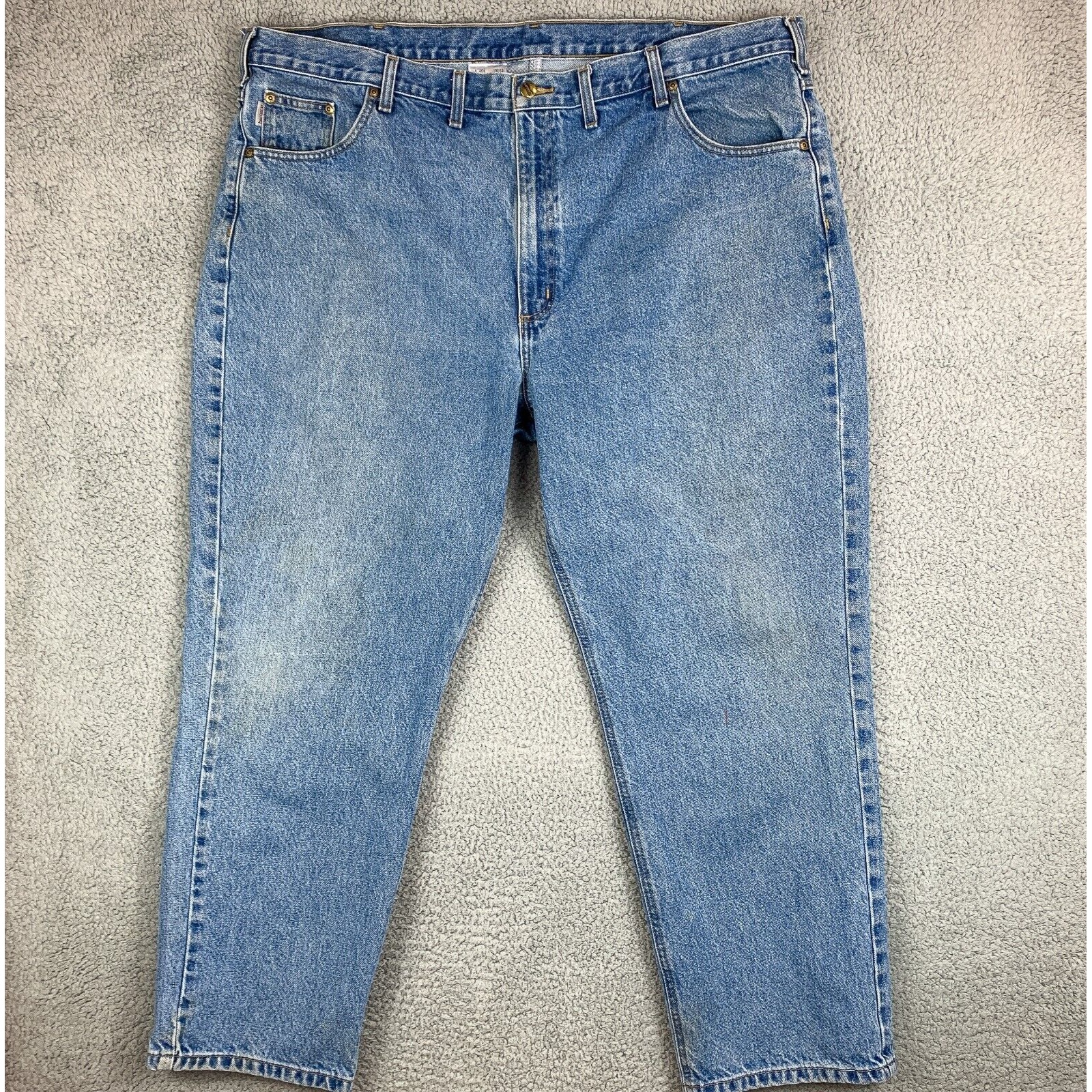 Carhartt Jeans Mens 46 Blue Straight Traditional Fit Casual Workwear B18 Stw